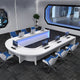 Modern U-Shaped Conference Table with Integrated Lighting for Offices