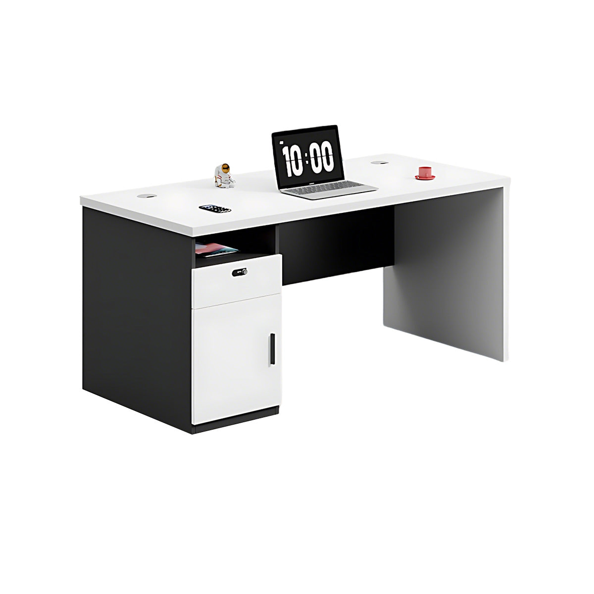 Streamlined Office Desk with Built-In CPU Slot for Home and Office