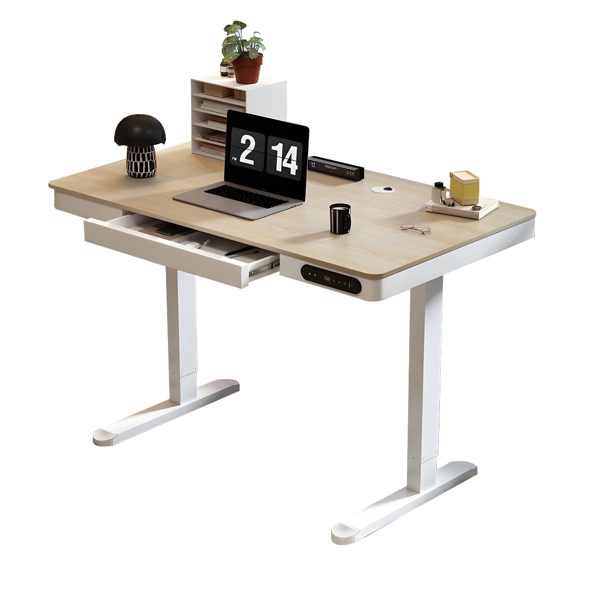 Minimalist Multifunctional Office Desk with Quiet Height Adjustment and Thick Desktop
