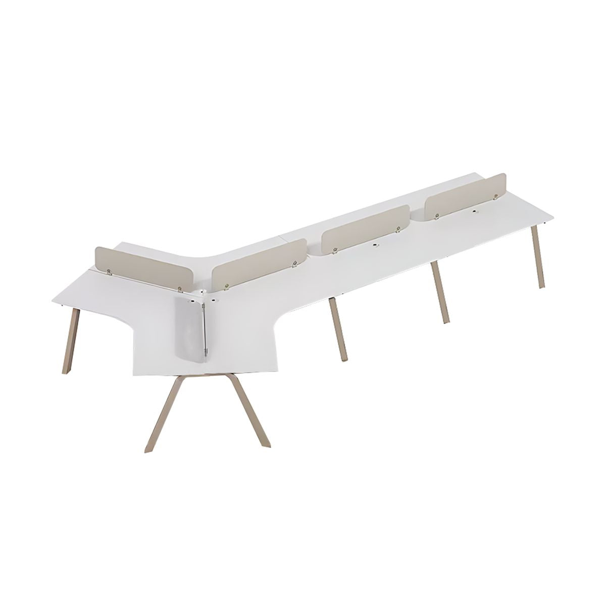 Office Desk, Khaki + White, Khaki + White finish, L170" x W88" x H30", for executive office workspace, modern executive office furniture