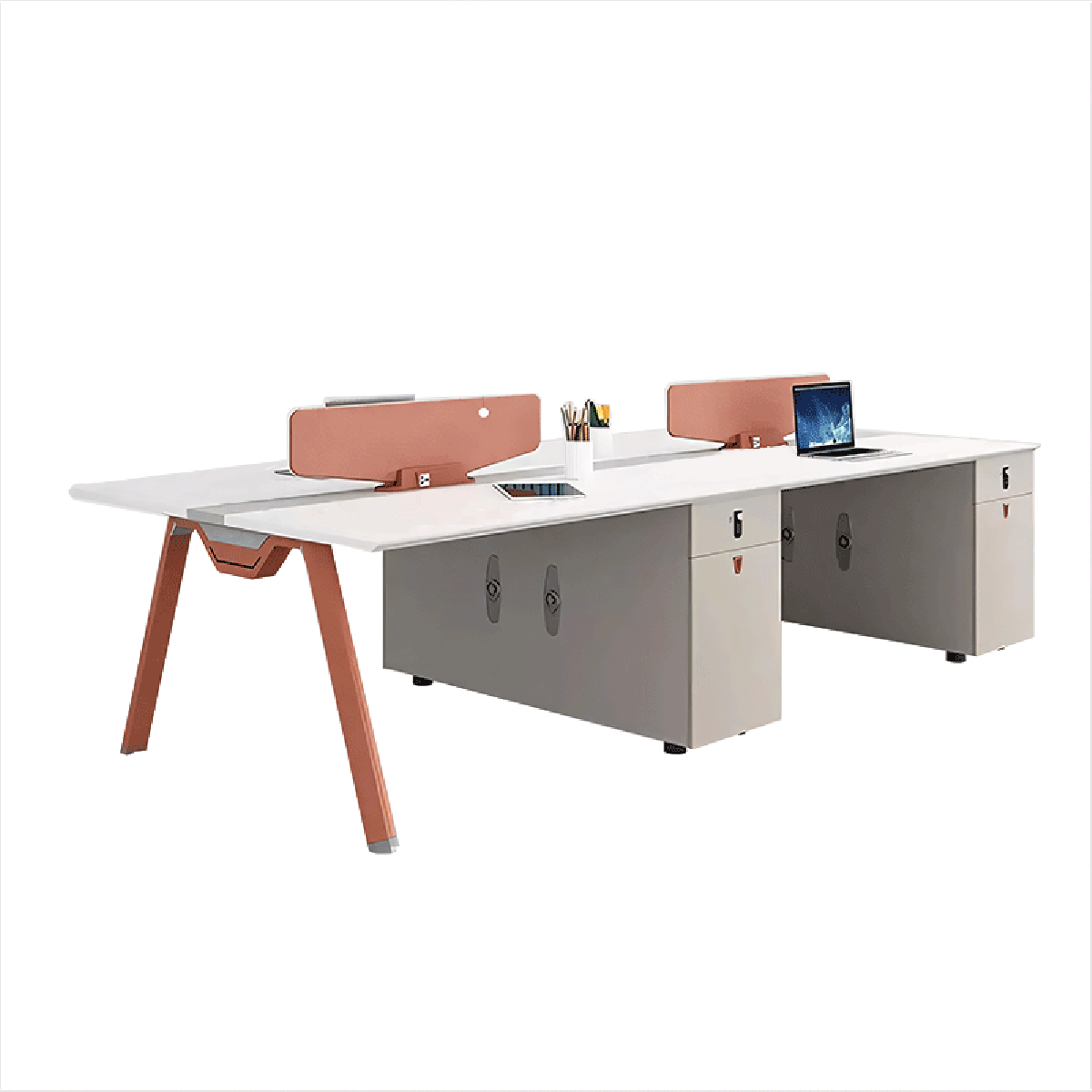 Modular Workstations & Desks-1, Four-person seat, L94" x W47" x H30", for executive office workspace, modern executive office furniture