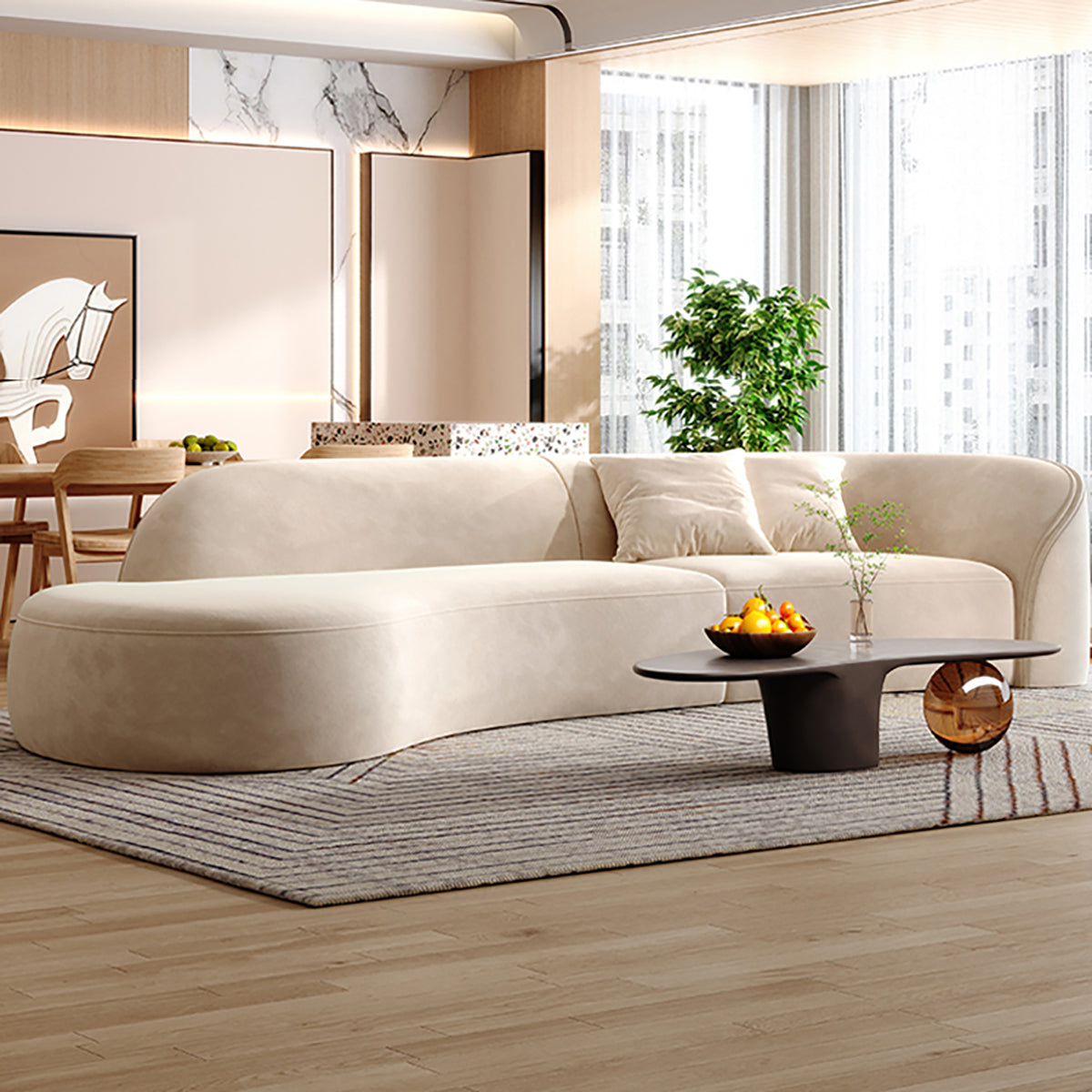 Timeless Curved Comfy Sofa