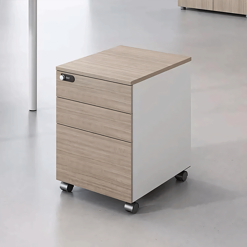 Three Drawers Movable Cabinet with Lock