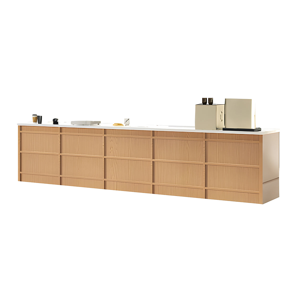 Modern Reception Desk with Multiple Storage Drawers