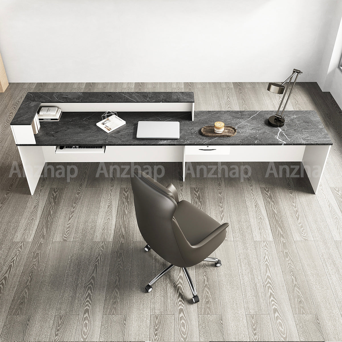 Modern reception desk with Keyboard Tray and Drawer