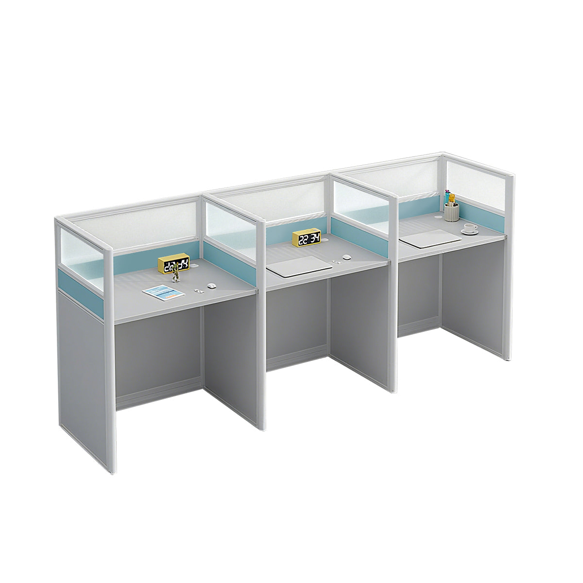 Workstation Desk with Divider Panels Eco-Friendly Sturdy Modular