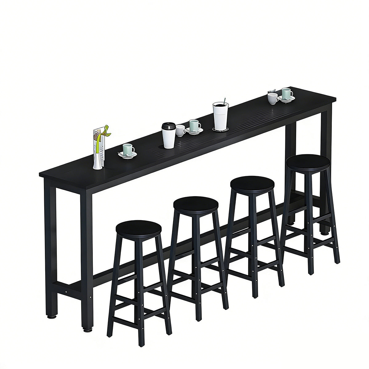 Solid Wood Bar Table Narrow Long Bar Top Table