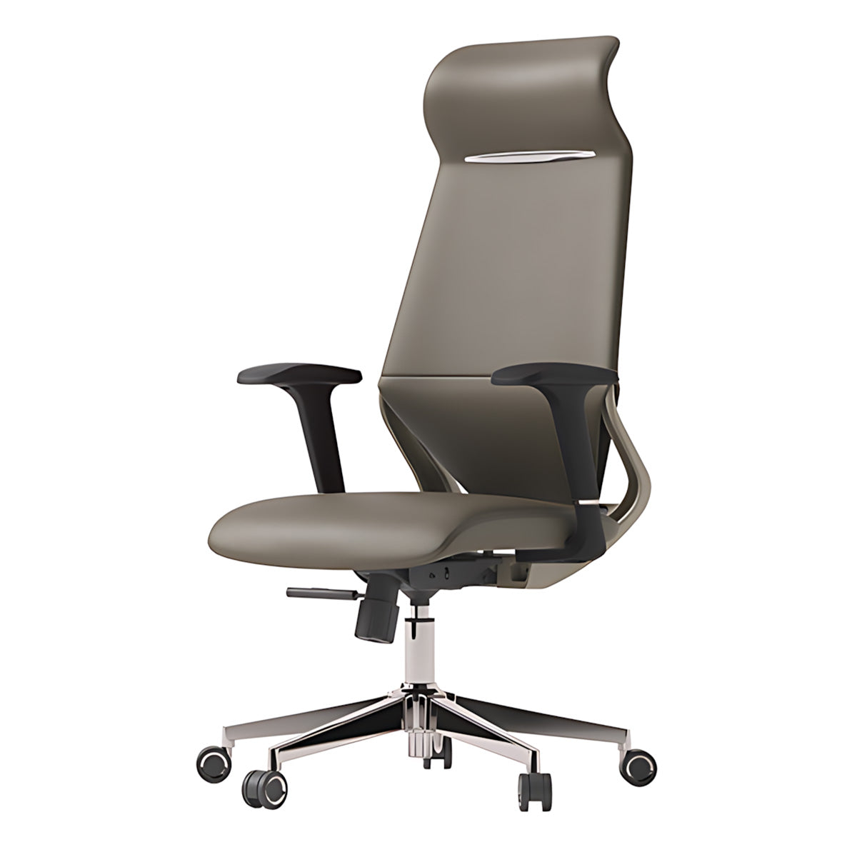 Minimalist Multifunctional Leather Office Chair with Lumbar Support