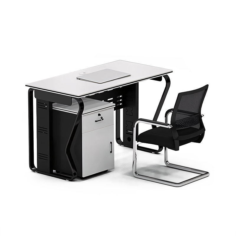 Modern Office Concept Computer Workstation Desk and Chair Combination