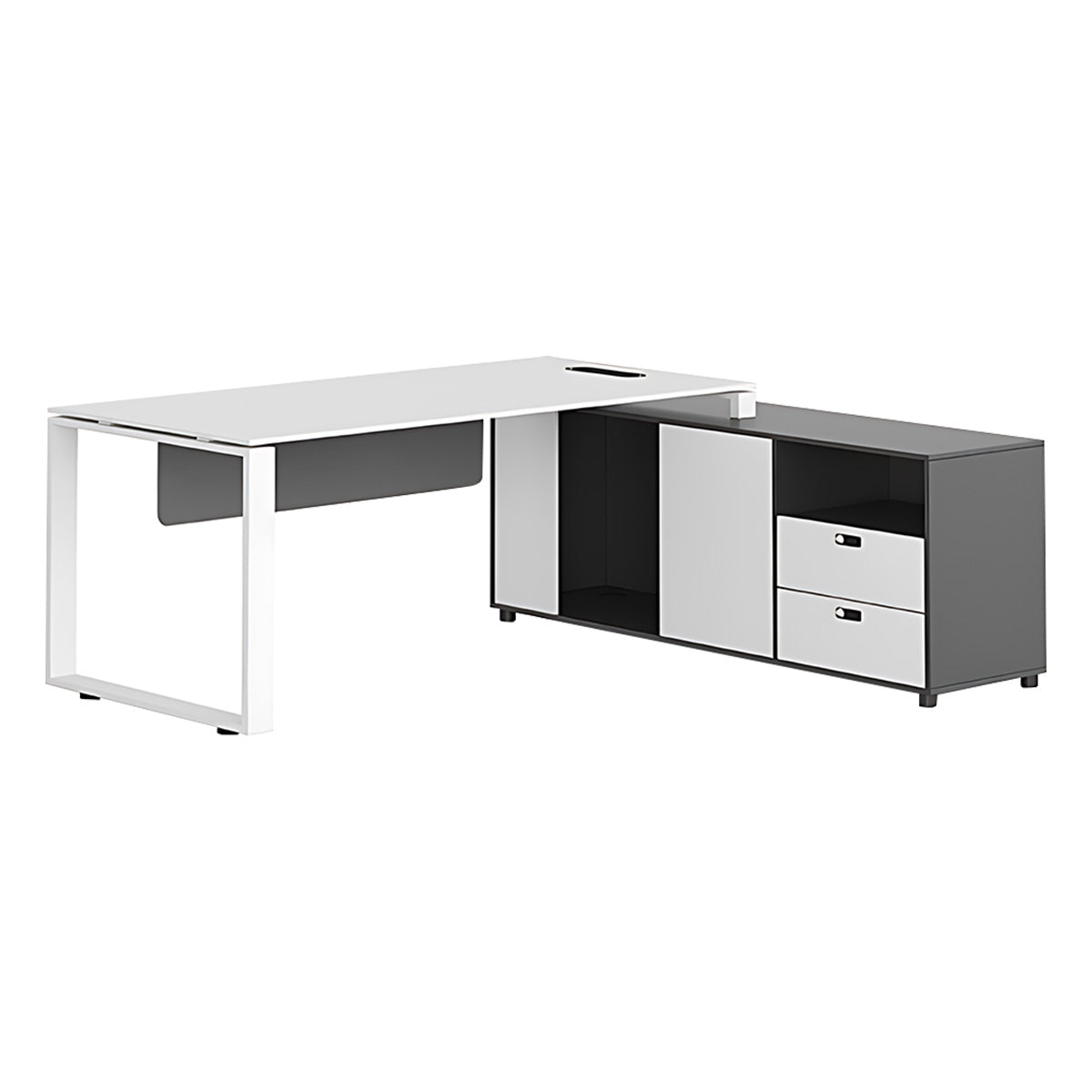 Minimalist Steel Office Desk with Cable Management