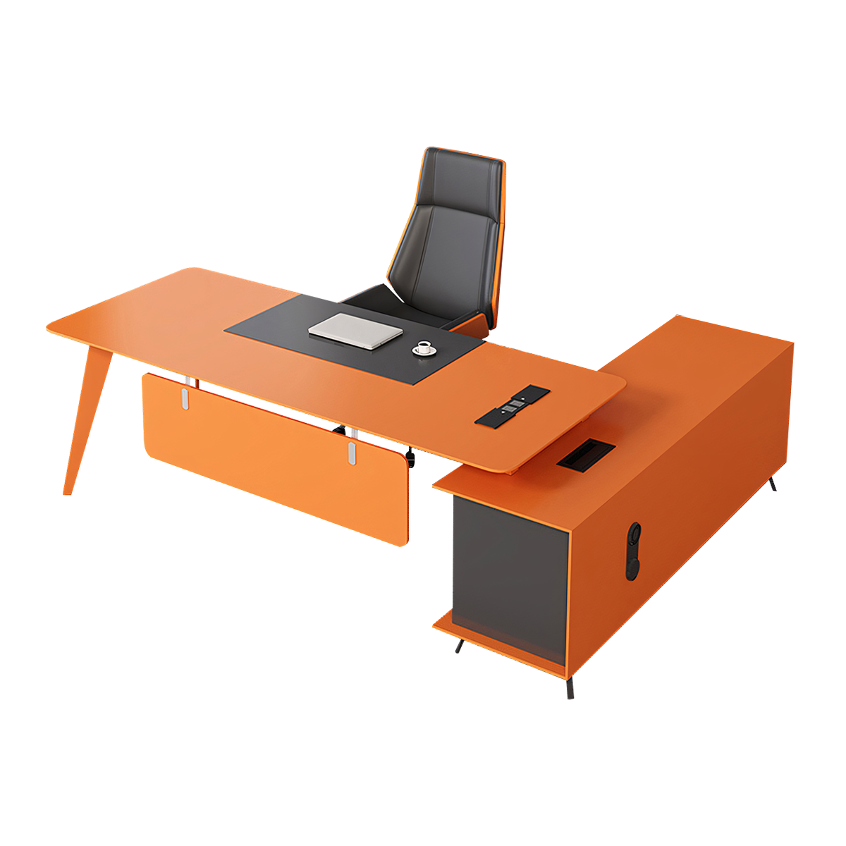 Simple Modern Light Luxury Orange Lacquer President Boss Office Desk