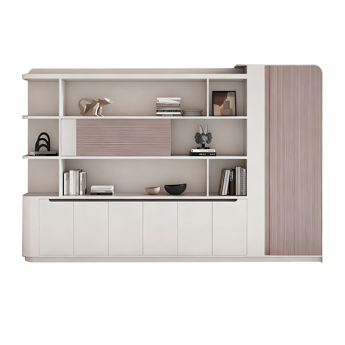 Durable Eco-Friendly Storage Cabinet with Open Shelves for Office