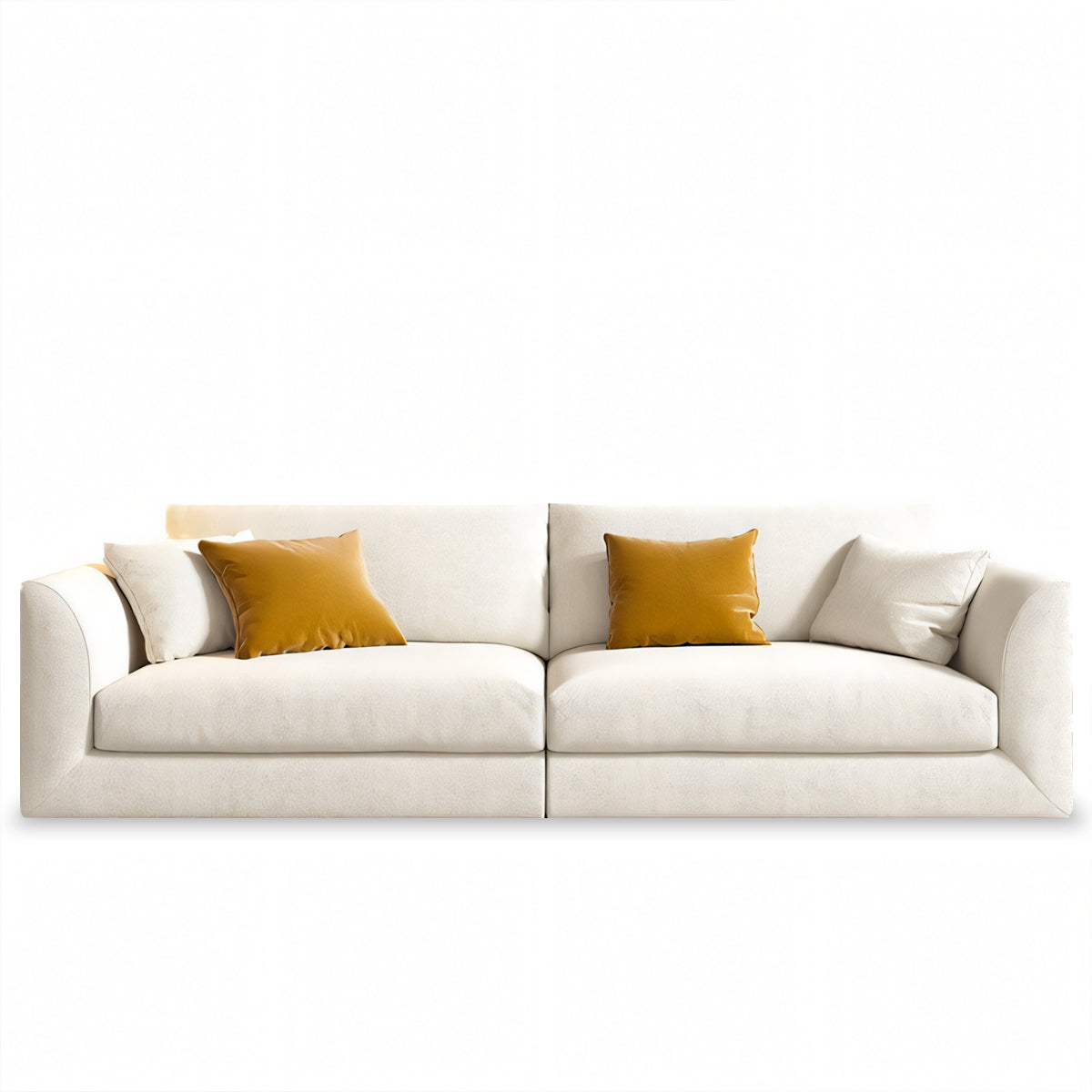 White Upholstered Performance Fabric Sectional Sofa