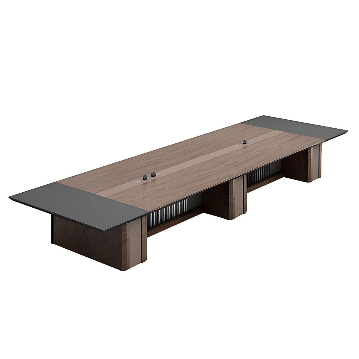 Modern Conference Table with Track Socket & Wood Grain Top
