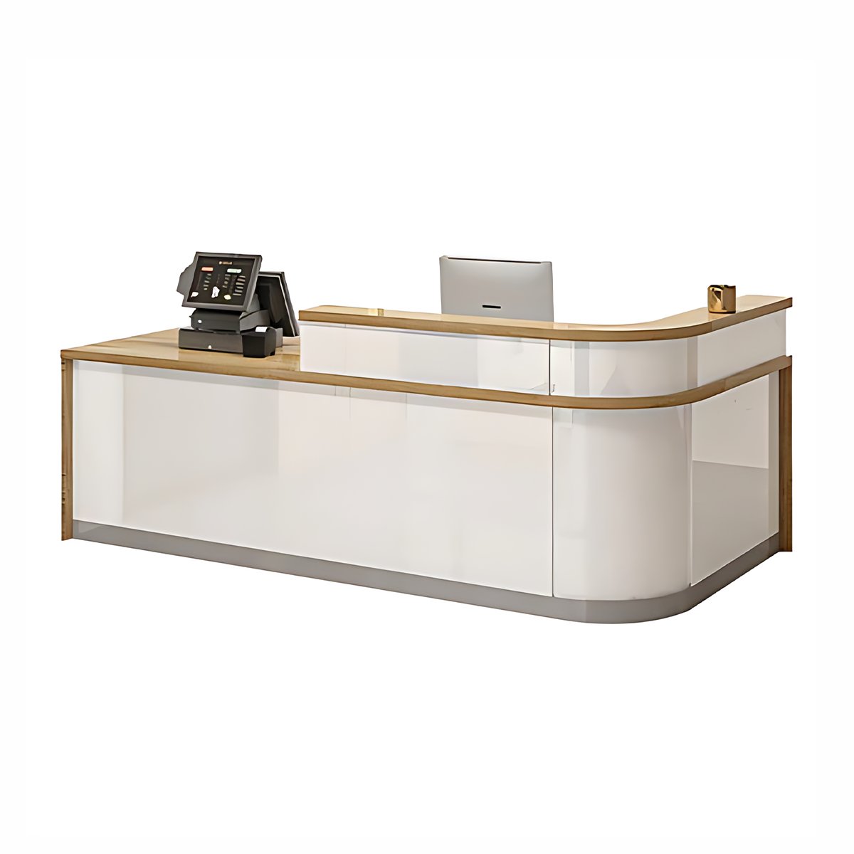 Rectangular Laminate Reception Desk with Filing Cabinet