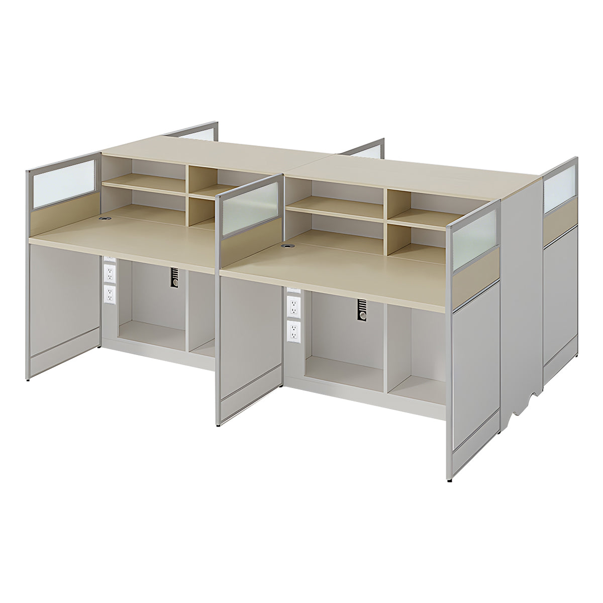 Stylish Ergonomic Office Desk with Semi-Transparent Partition Screen