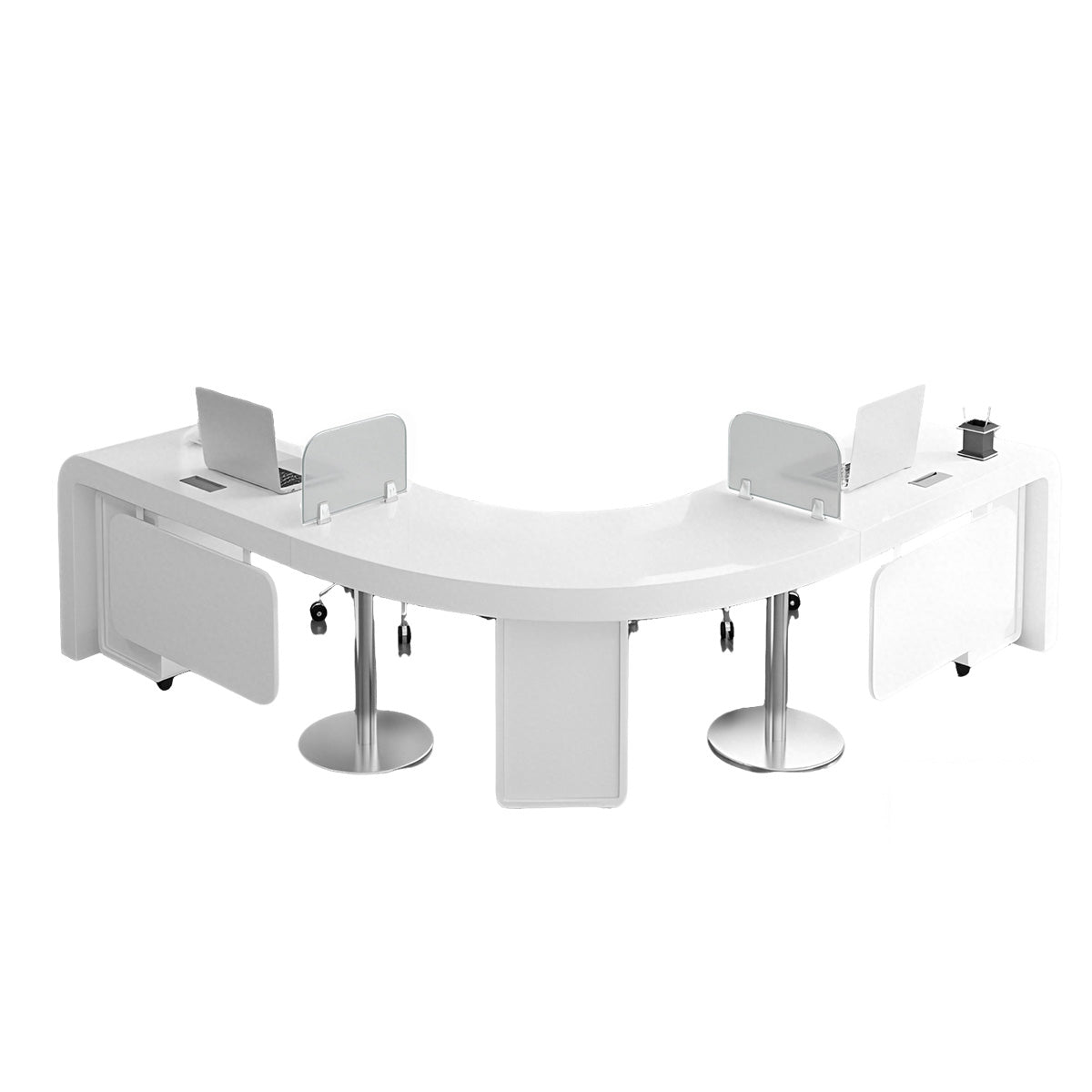 Spacious Office Desk with Thick Desktop and Mobile Drawers for Workspaces