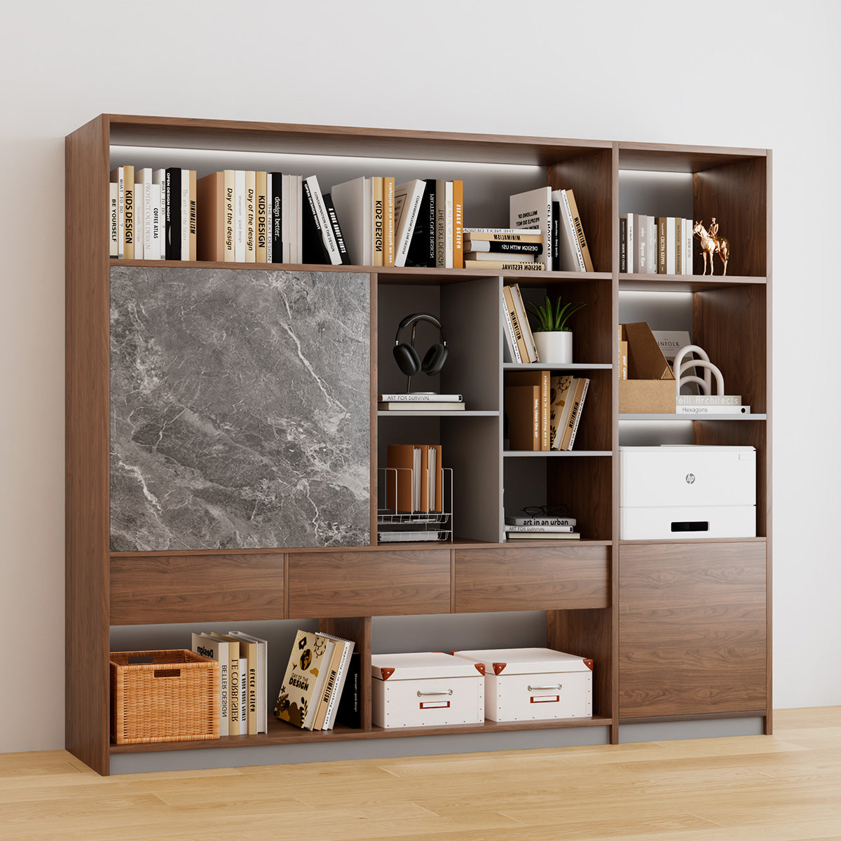 Modern Large-capacity File Cabinet with Sliding Doors for Office（Stock Items）