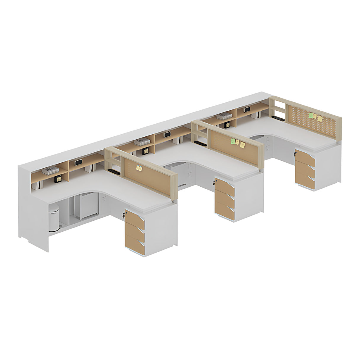 Modern Minimalist Office Desk with Built-In Outlets, Generous Storage, and Cable Management