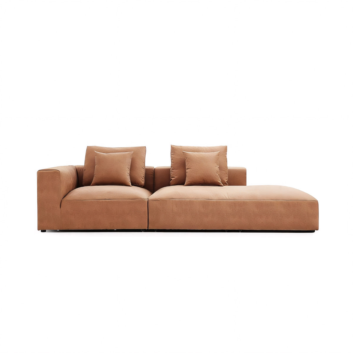 Minimalist Sectional Couch Brown Sofa