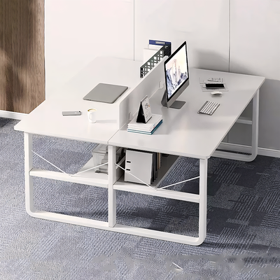 Simple  Office Desk with Partition for Staff, Freely Customizable, U Shaped Bracket