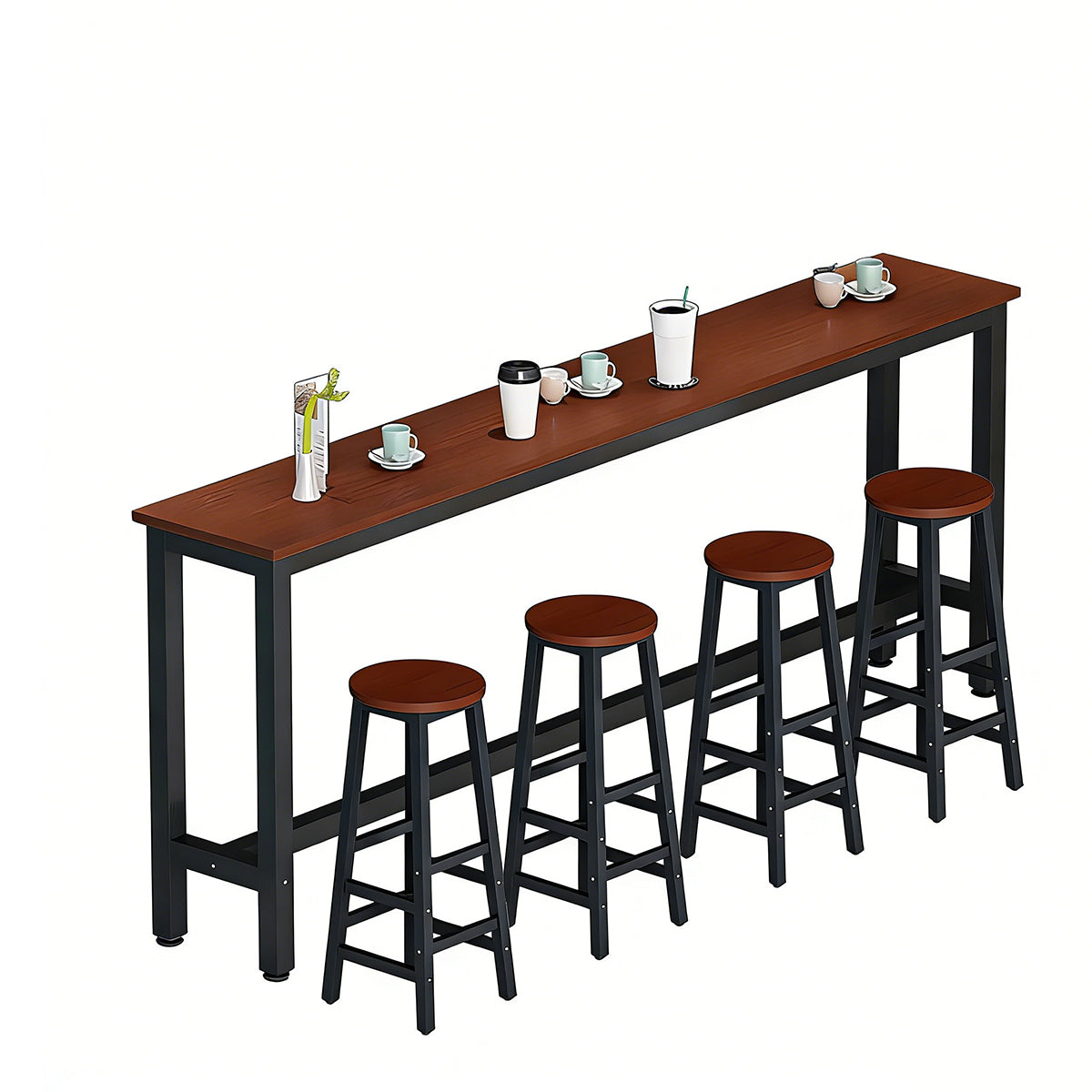 Solid Wood Bar Table Narrow Long Bar Top Table