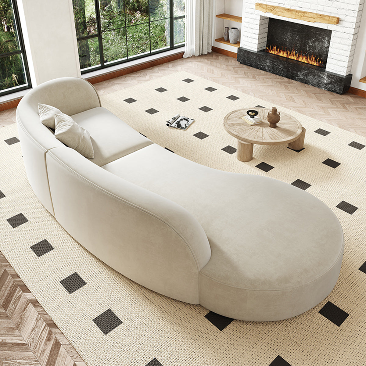 Luxury Creamy White Sofa for Living Room & Lounge（Stock Items）