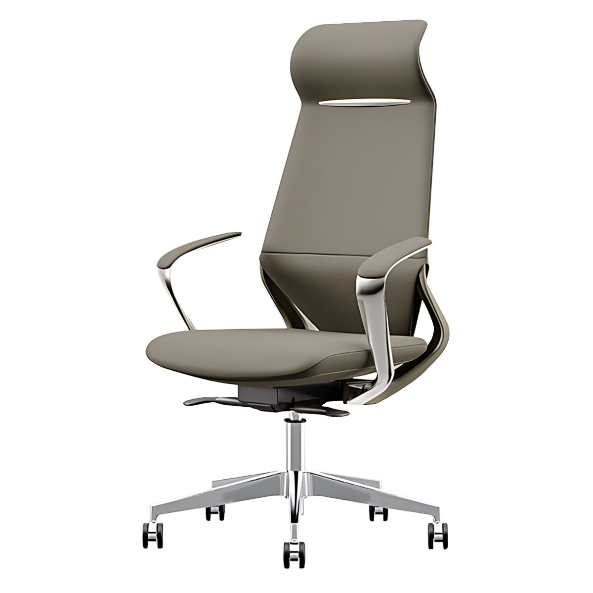 Minimalist Multifunctional Leather Office Chair with Lumbar Support