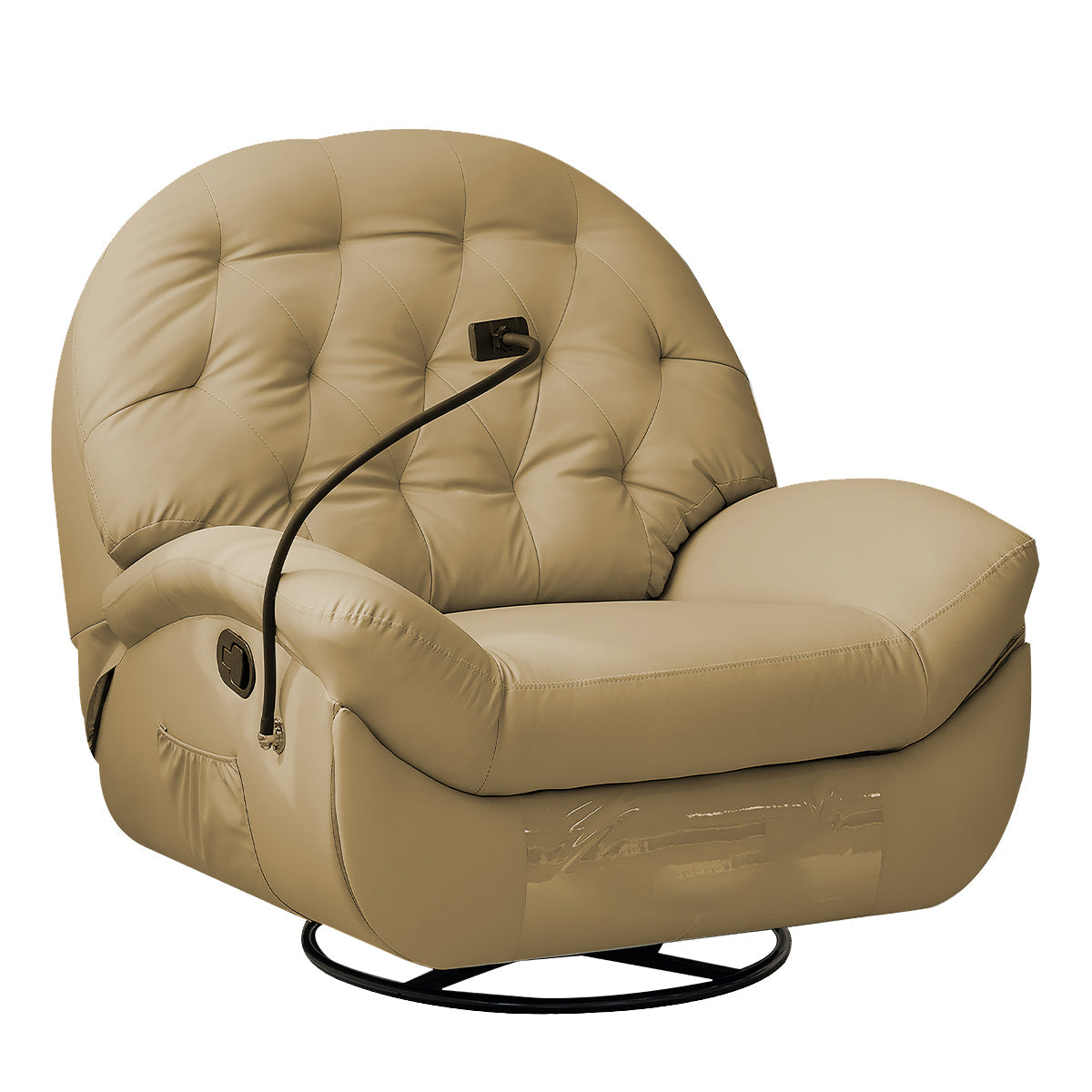 Half-Round Backrest Recliner Sofa with Phone Holder