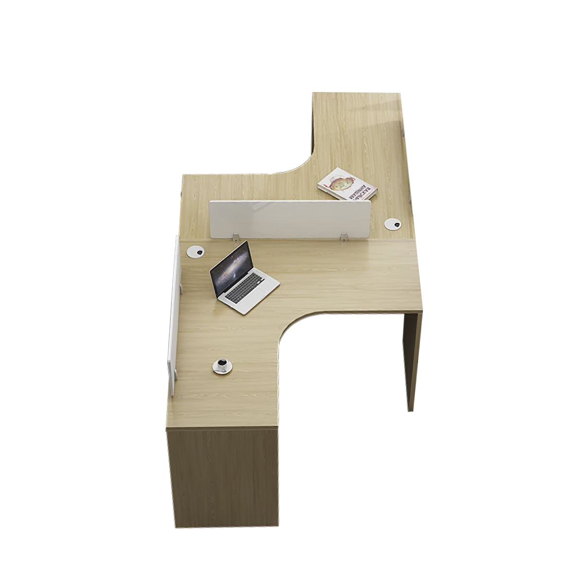 Modern Corner Shaped Employee Office Desk with Partition Panel