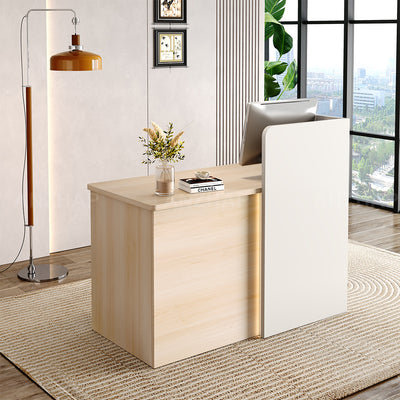 Elegant Reception Desk with Cable Management and Secure Storage for Offices（Stock Items）