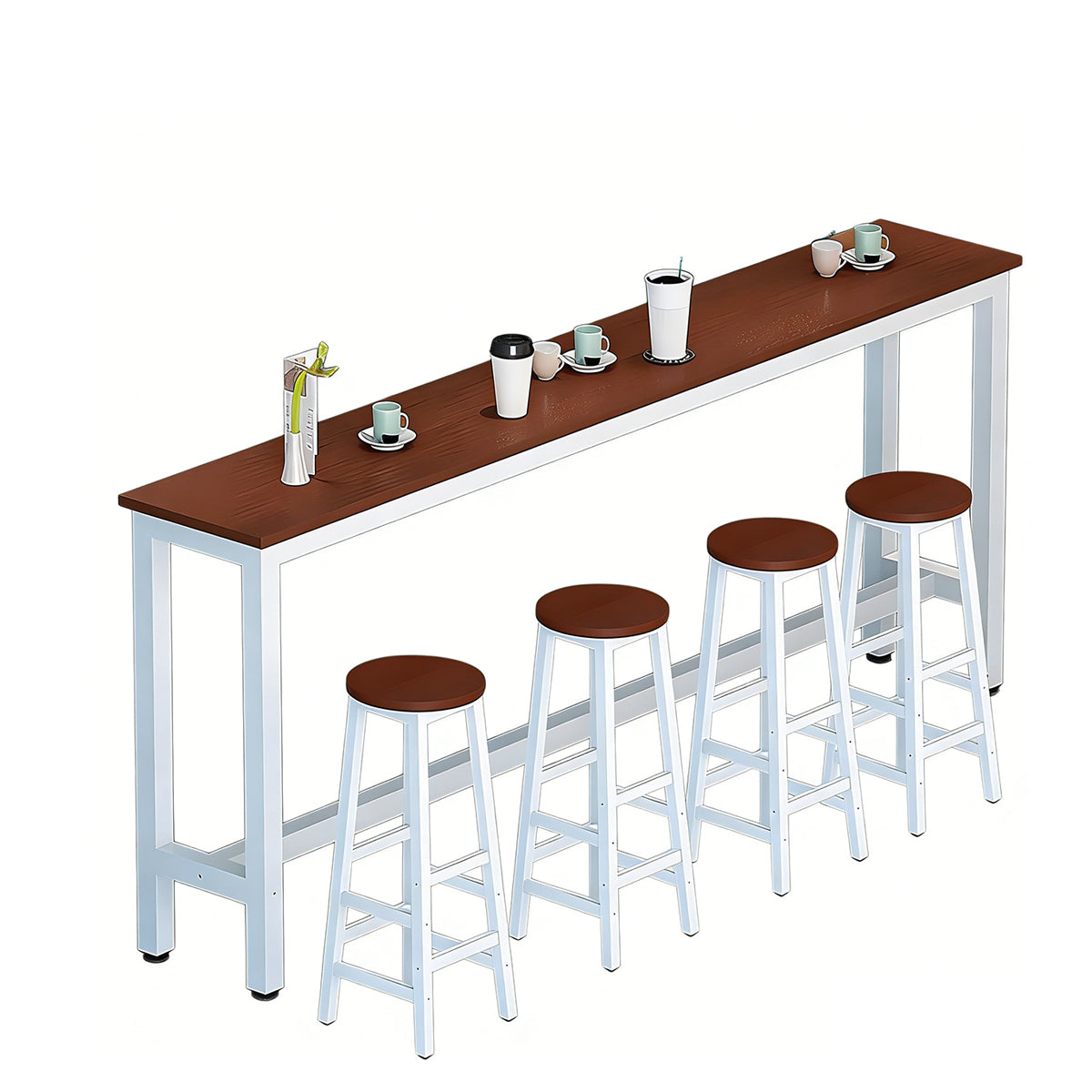 Solid Wood Bar Table Narrow Long Bar Top Table
