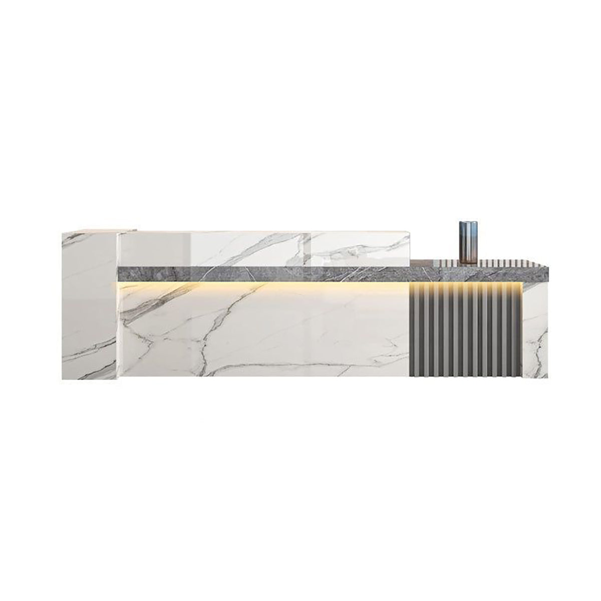 Modern Luxury Reception Desk with Counter and Integrated LED Accent Lighting（Stock Items）