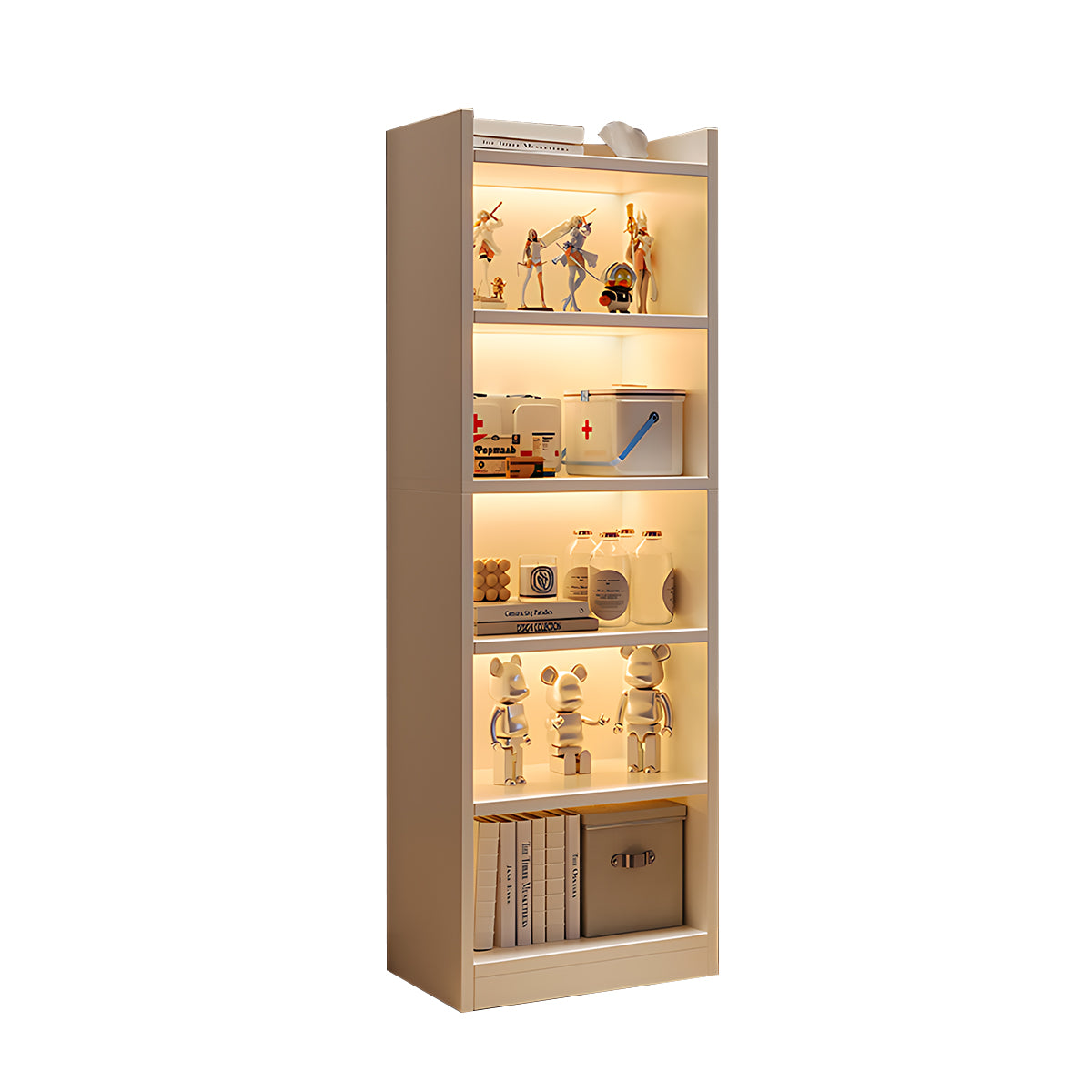 Contemporary Floor-Standing Bookshelf with Sturdy Space-Saving Design