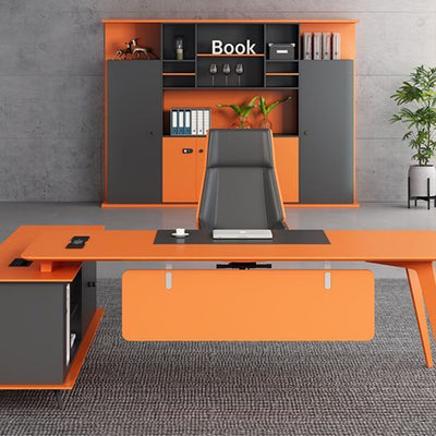 Stylish Executive Desk with Rounded Corner Design, Nordic Style