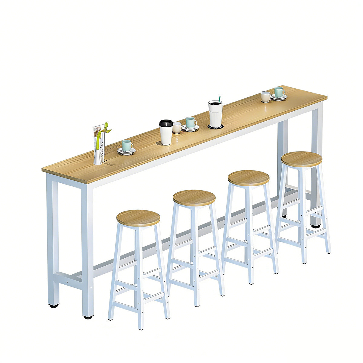 Solid Wood Bar Table Narrow Long Bar Top Table