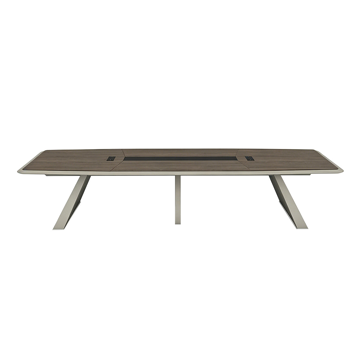 Modern Conference Table 71–236 in Wide (6–19.5 ft) for 4–18 People with Cable Management for Boardroom