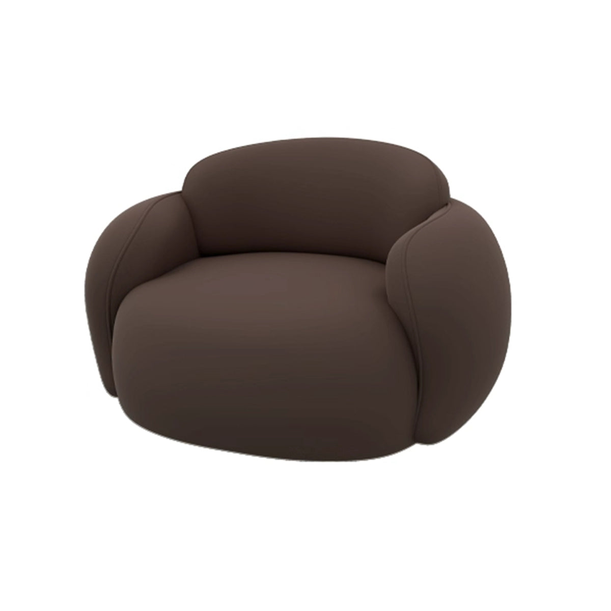 Vintage High-End Curved Black Backrest Sofa with Thick Cushions