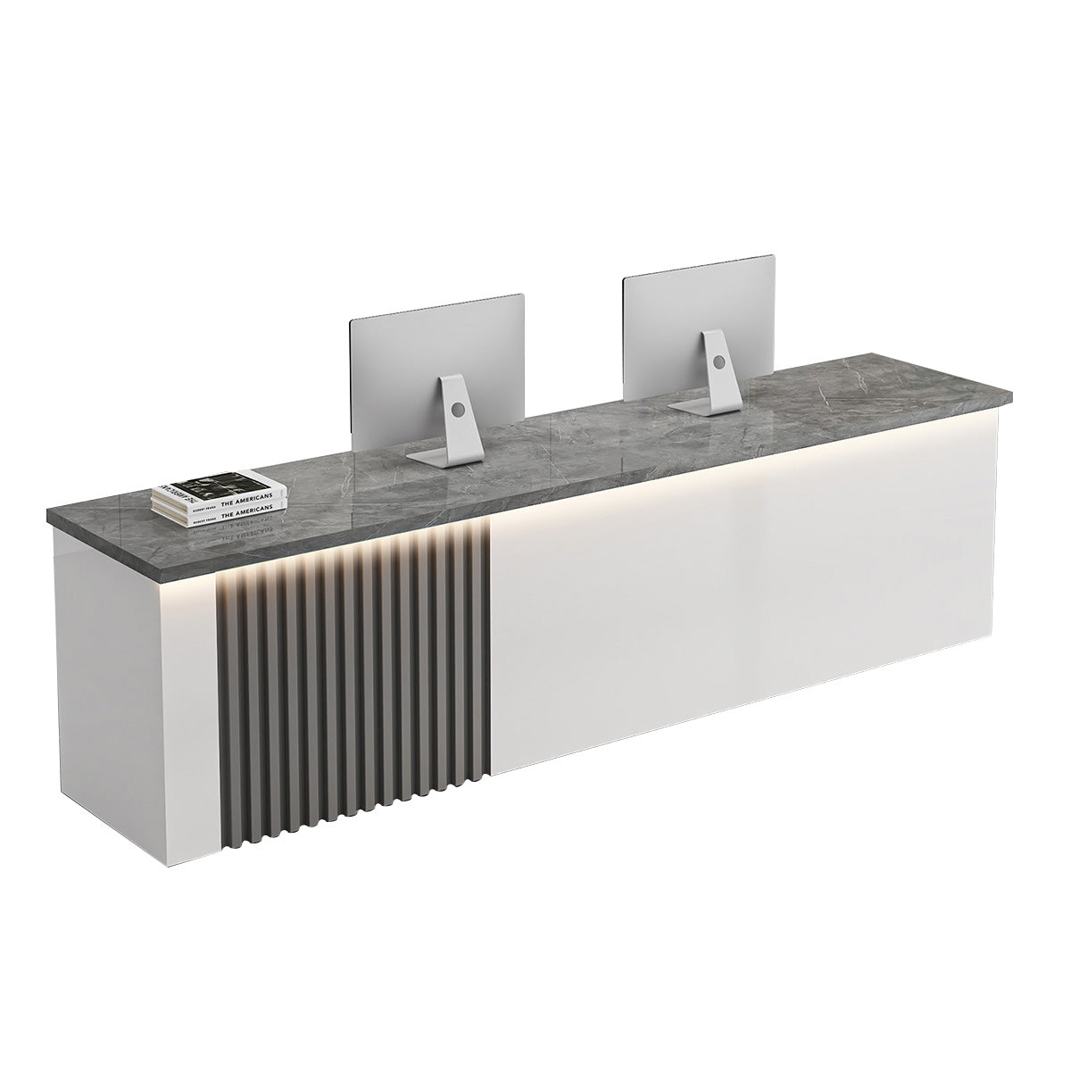 Modern Reception Desk with Ample Storage for Offices and Showrooms