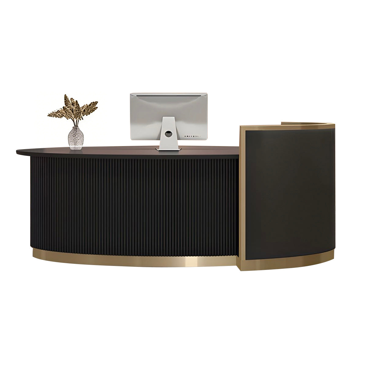 Refined Curved Reception Desk for Offices and Hotel Lobbies