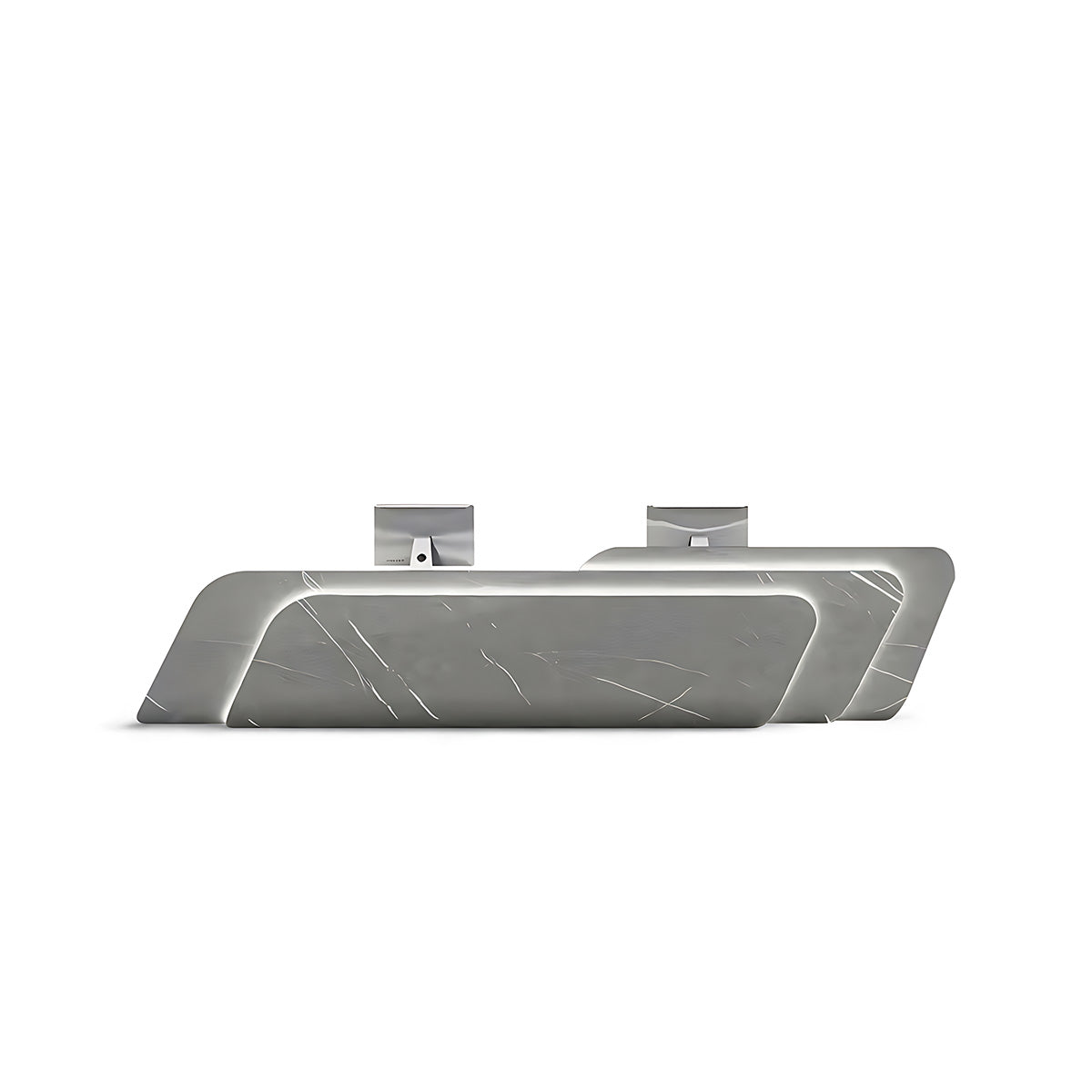 Modern Reception Desk Faux Marble LED Lighting CARB-Compliant Durable Design