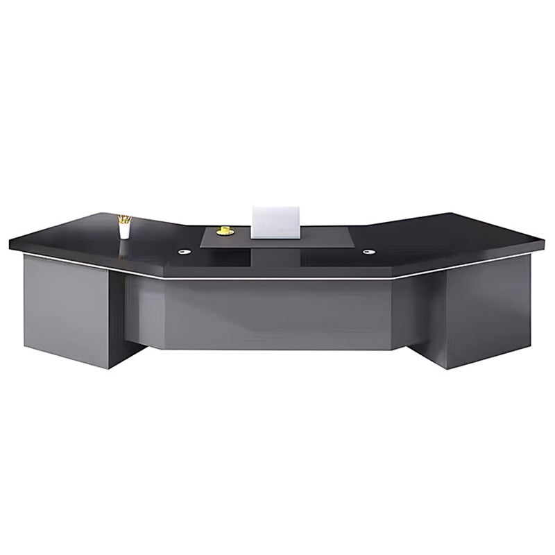Wrap-around Modern Executive Desk with Two-tone Design