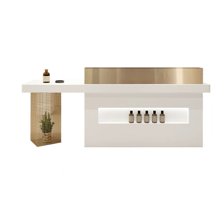 Modern Stylish Reception Cashier Counter with High Storage and Drawers