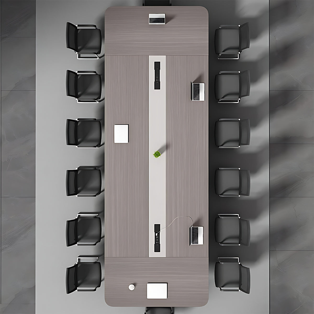 High-End Heavyweight Conference Table with Reinforced Support Legs