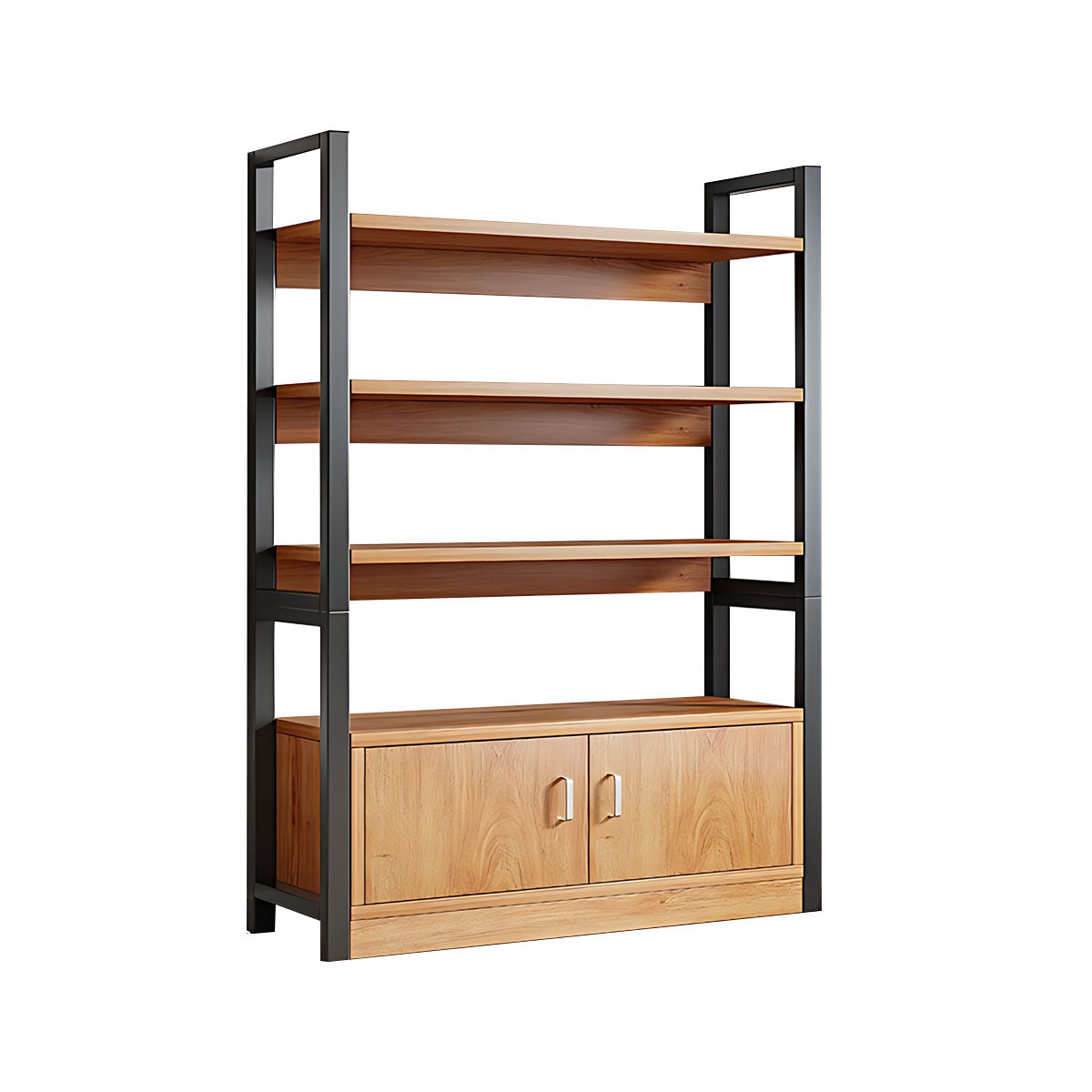 Modern Bookshelf with Thick Wood Shelves, Durable Open Storage