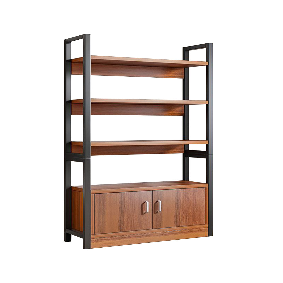 Modern Bookshelf with Thick Wood Shelves, Durable Open Storage