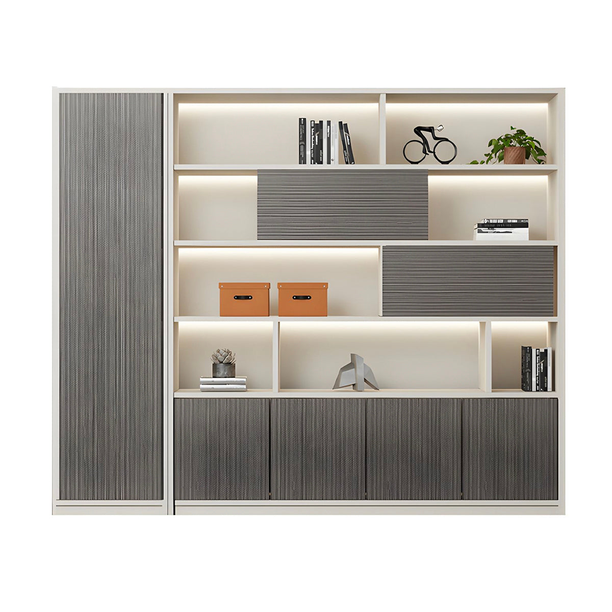 High-Capacity Storage Cabinet with Moisture-Resistant Base for Office