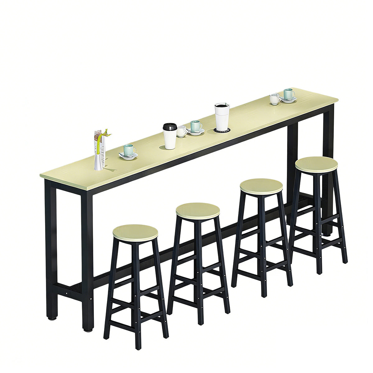 Solid Wood Bar Table Narrow Long Bar Top Table
