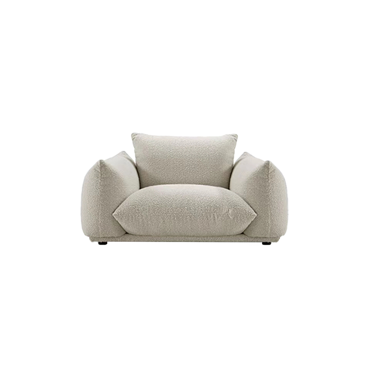 Modern Minimalist White Fabric Sofa with Backrest