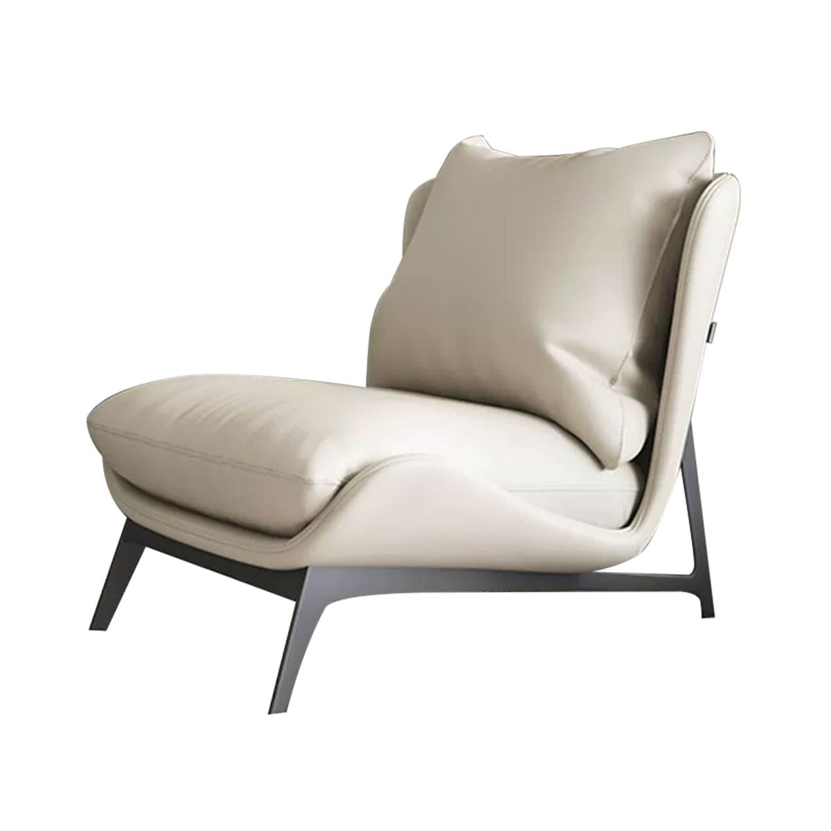 Italian-Style Accent Chair with Metal Legs